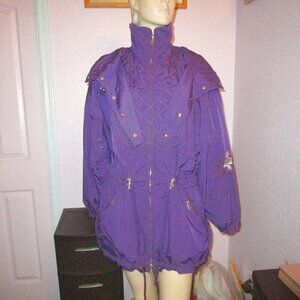Vtg Bogner Ski Jacket Size 12 Embroidered Water Resistant Insulated Purple USA
